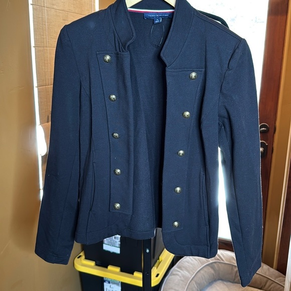 NWOT Tommy Hilfiger Women's Military Band Jacket Black Size Medium - Picture 5 of 9
